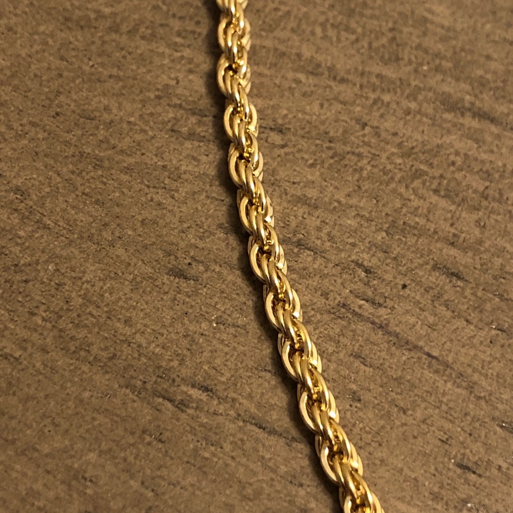 Gold Tone Rope Chain Necklace - Picture 4 of 7
